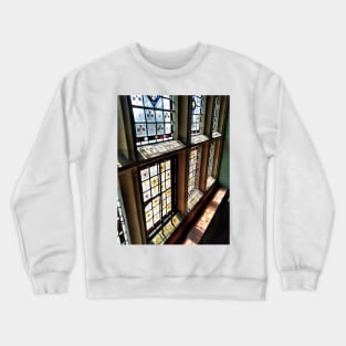 Light through a stain glass window - Cragside House, Northumberland, UK Crewneck Sweatshirt